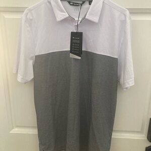 Travis Mathew White and Gray Polo Shirt - brand new with tags